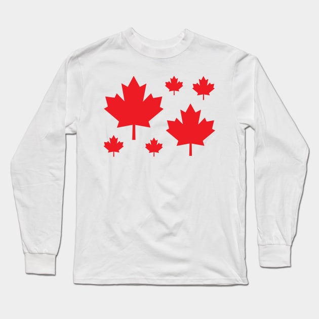 Canada Maple Leaf Flag Emblem Long Sleeve T-Shirt by Unicorn Artist